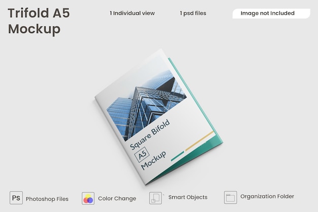A5 dreifach gefaltetes broschürenmodell premium psd