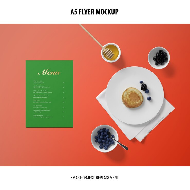 PSD a5 flyer mockup