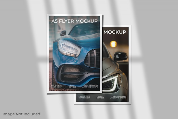 A5 flyer modell mit schatten