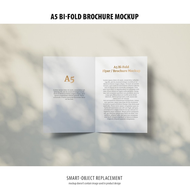 A5 hochformat bi-falz broschüre mockup