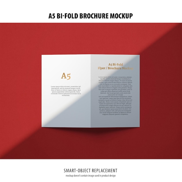 A5 hochformat bi-falz broschüre mockup