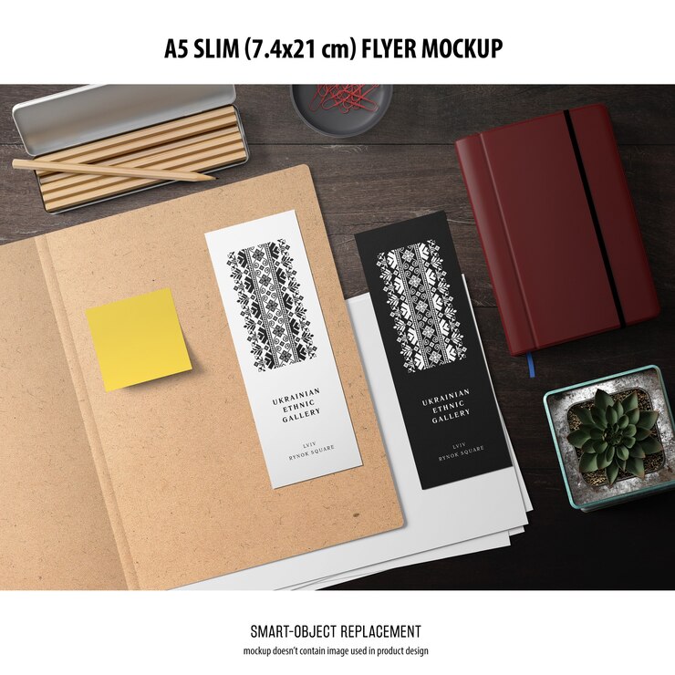 PSD a5 slim flyer mockup