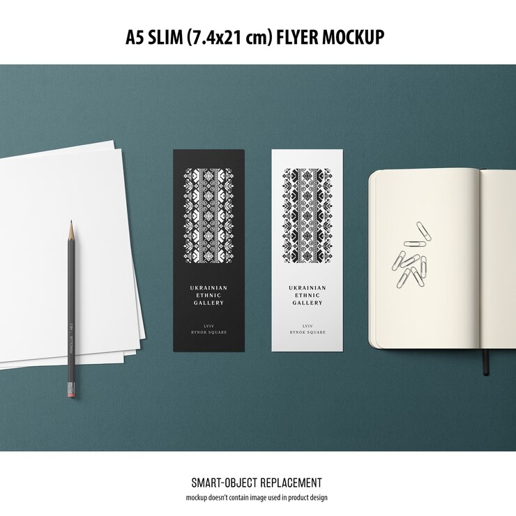 PSD a5 slim flyer mockup