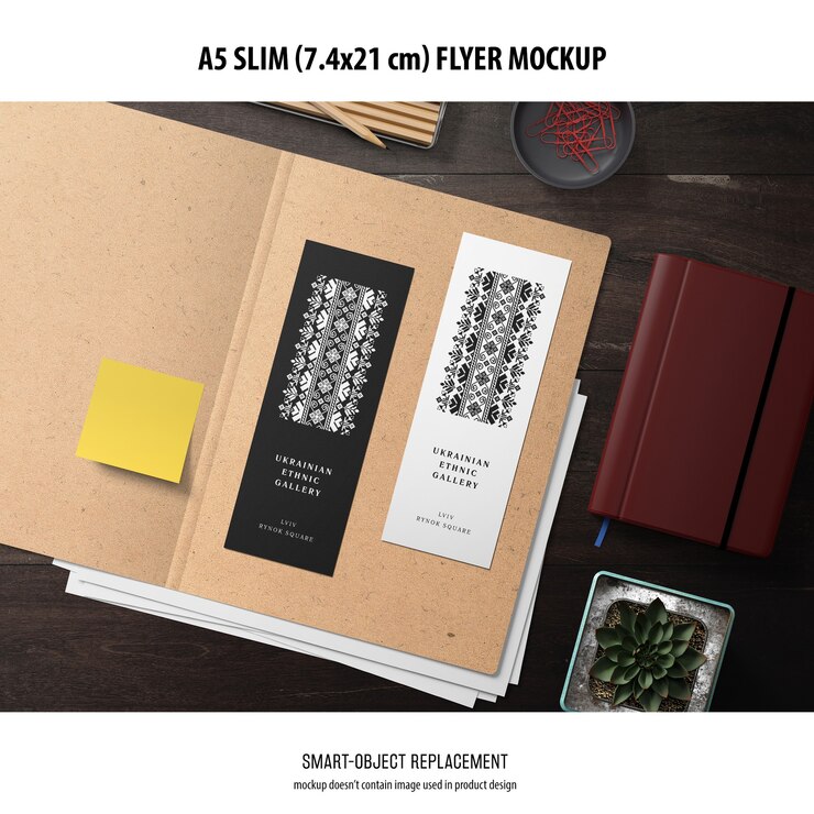 PSD a5 slim flyer mockup
