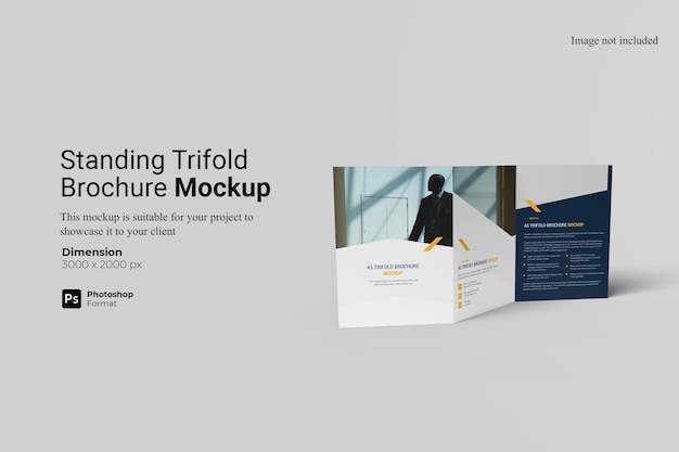 A5 trifold brochure mockup design isoliert