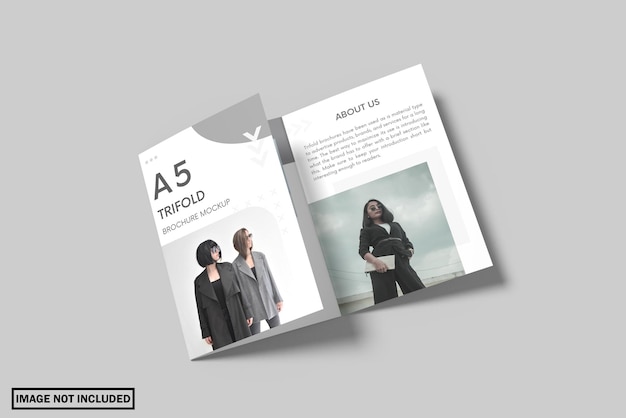 PSD a5 trifold brochure mockup