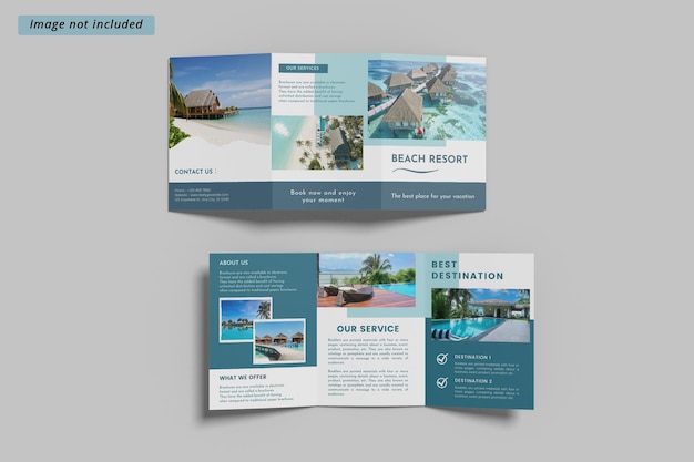 A5 trifold brochure mockup