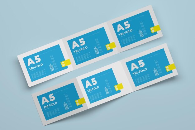 A5 trifold brochure mockup