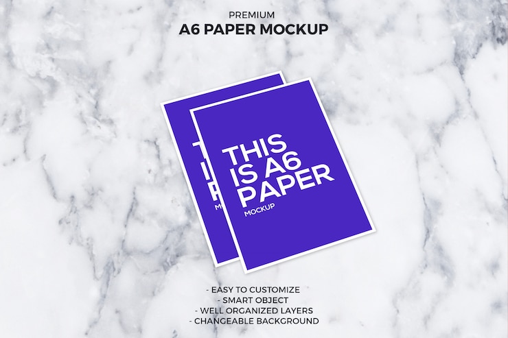 PSD a6 maqueta de papel