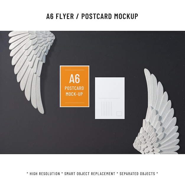 PSD a6-portrait-postkarten-mockup