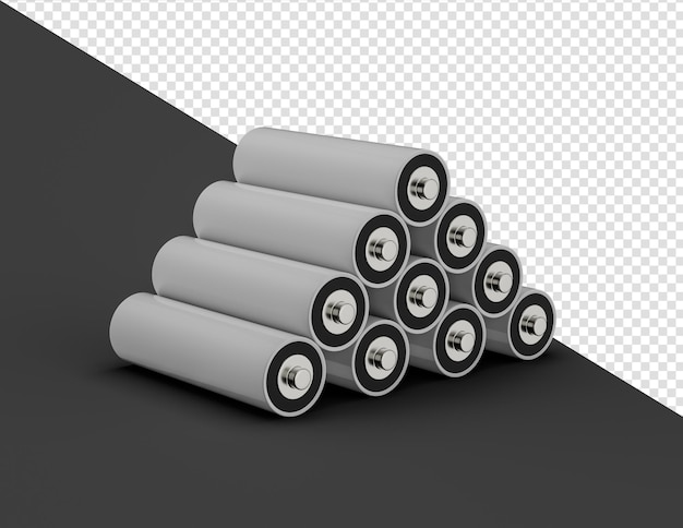 AA-Batterie isoliert auf weißem Hintergrund leere wiederaufladbare Batterie der Größe AA oder AAA