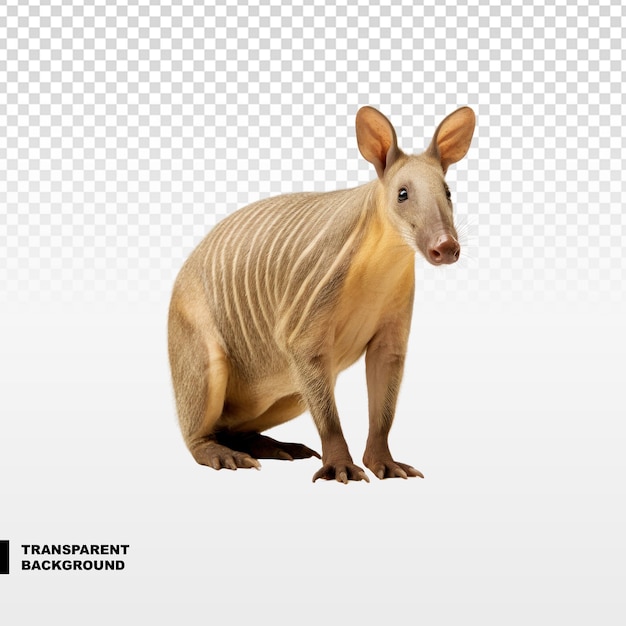 PSD aardvark en un fondo transparente