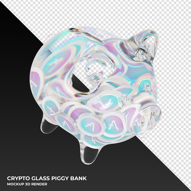 Aave AAVE Glass hucha con crypto monedas ilustración 3d