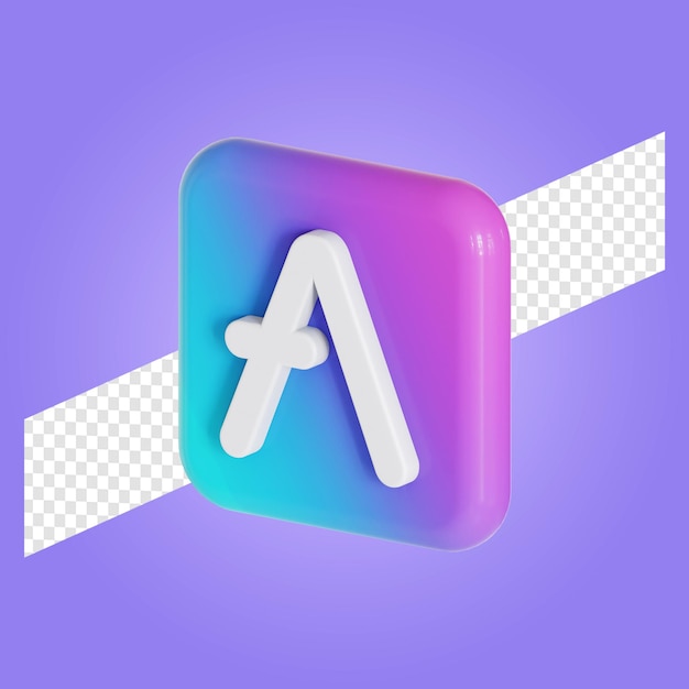 Aave Kryptowährung Symbol Logo 3D-Darstellung