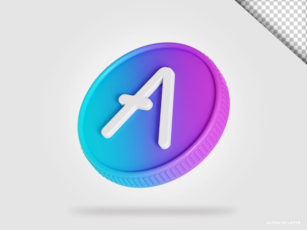 Aave-Kryptowährungsmünzen-3D-Rendering-Sammlungen
