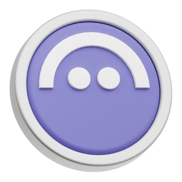 Aave token criptográfico icono 3D aislado en el fondo blanco