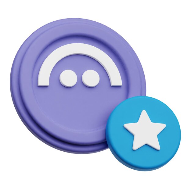 Aave token criptográfico icono 3D aislado en el fondo blanco