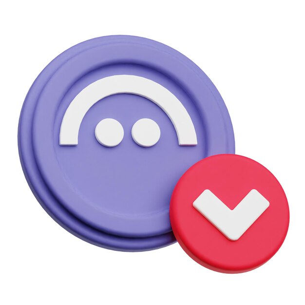 Aave token criptográfico icono 3D aislado en el fondo blanco