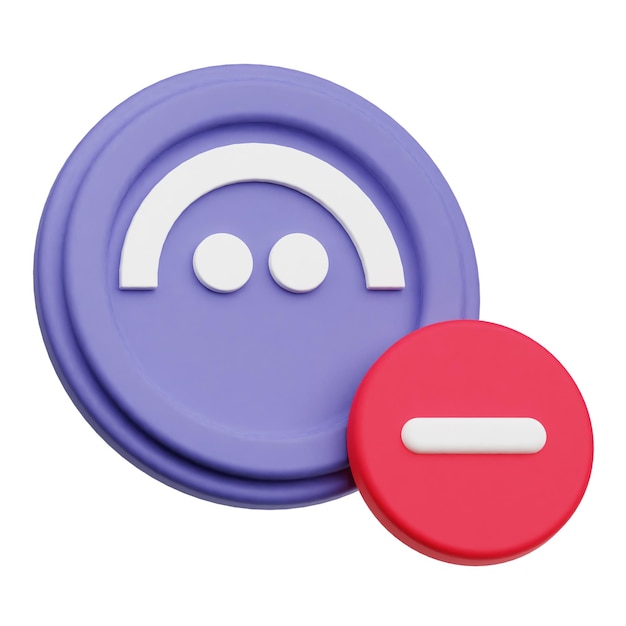 Aave token criptográfico icono 3D aislado en el fondo blanco
