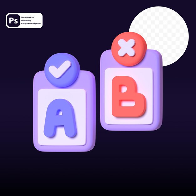 AB Testing en 3d renderizado para presentación web de activos gráficos u otros
