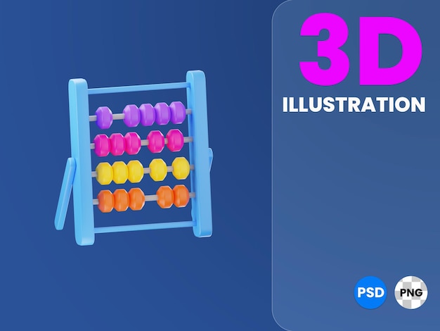 El ábaco Ilustración 3D Render