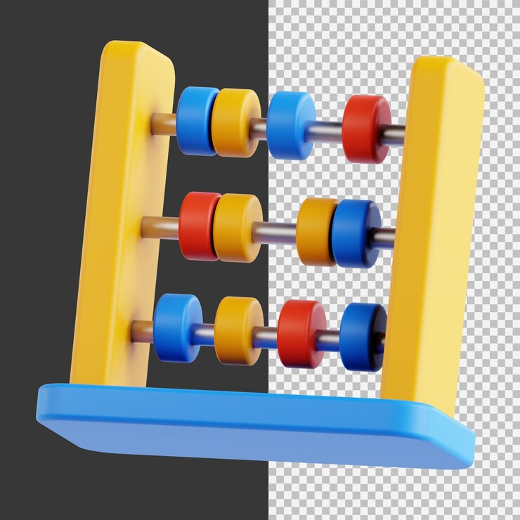PSD ábaco en renderización 3d para la presentación web de activos gráficos u otros