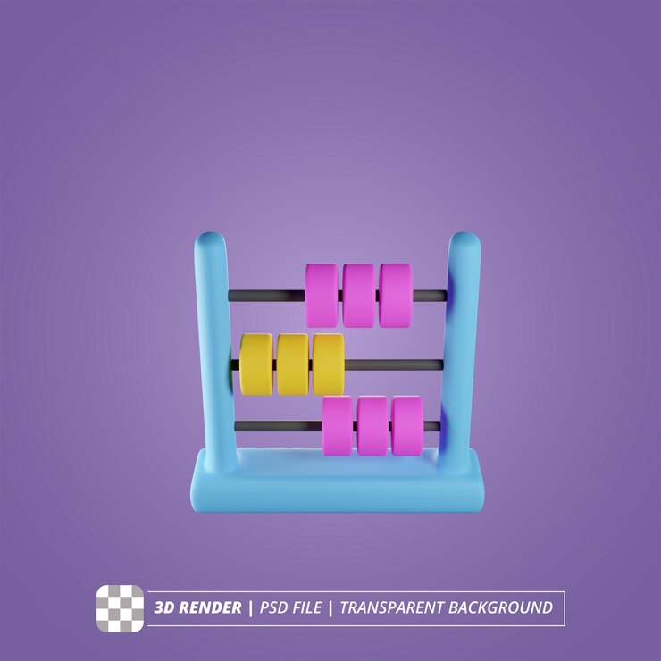 PSD abacus 3d render imágenes aisladas