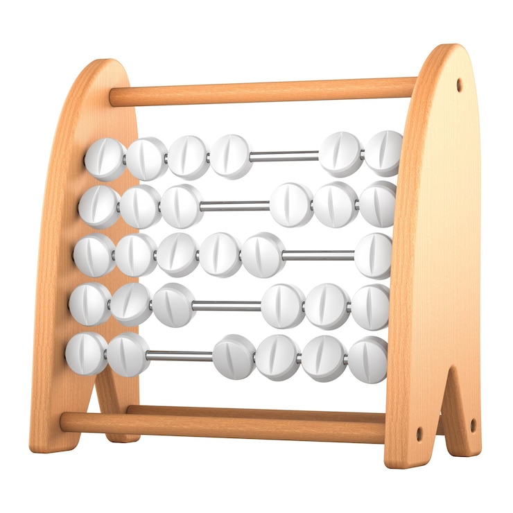 PSD abacus de brinquedo com comprimidos de drogas 3d isolados em fundo transparente
