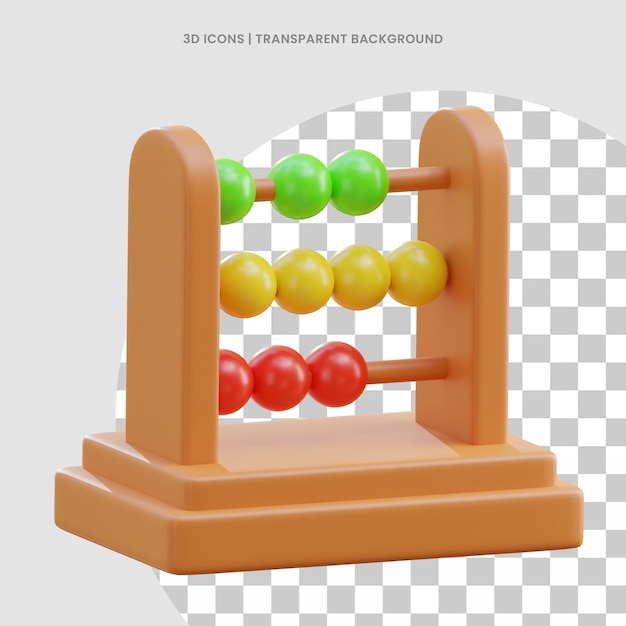 Abacus est une icône 3D PSD pour enfants.