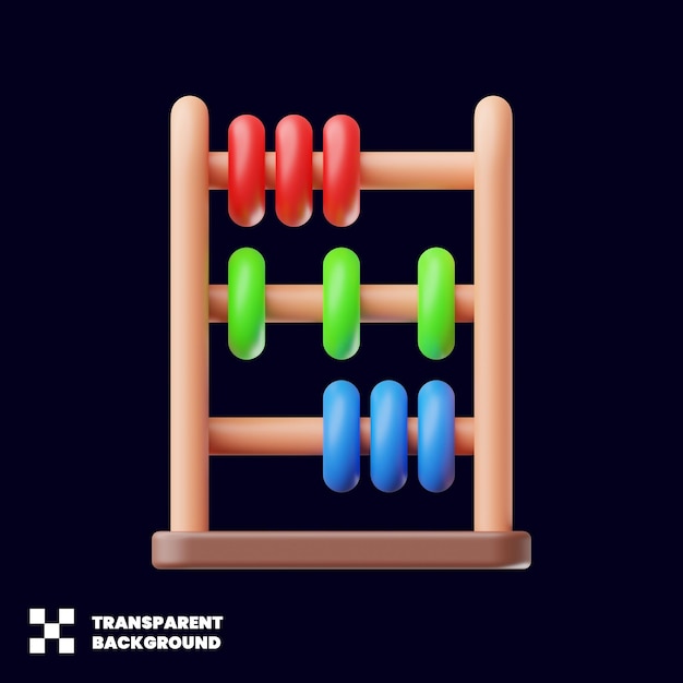 Abacus Math Education Icône Dans Le Rendu 3d Minimaliste