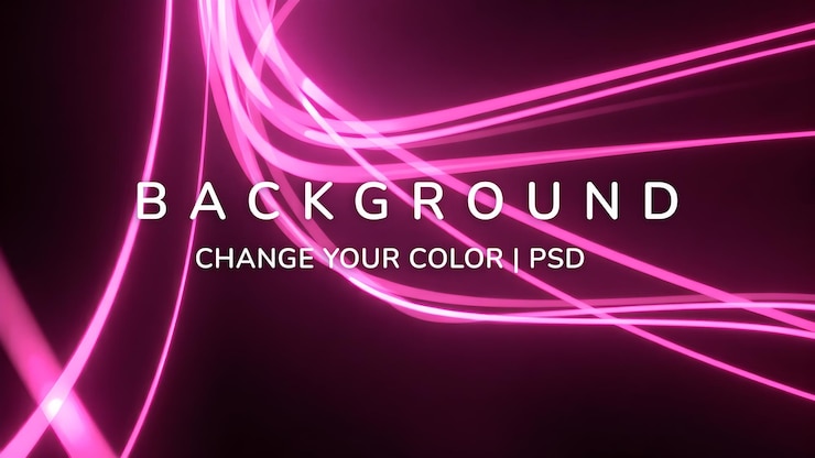 PSD abaixo abstrato com linhas brilhantes de néon rosa