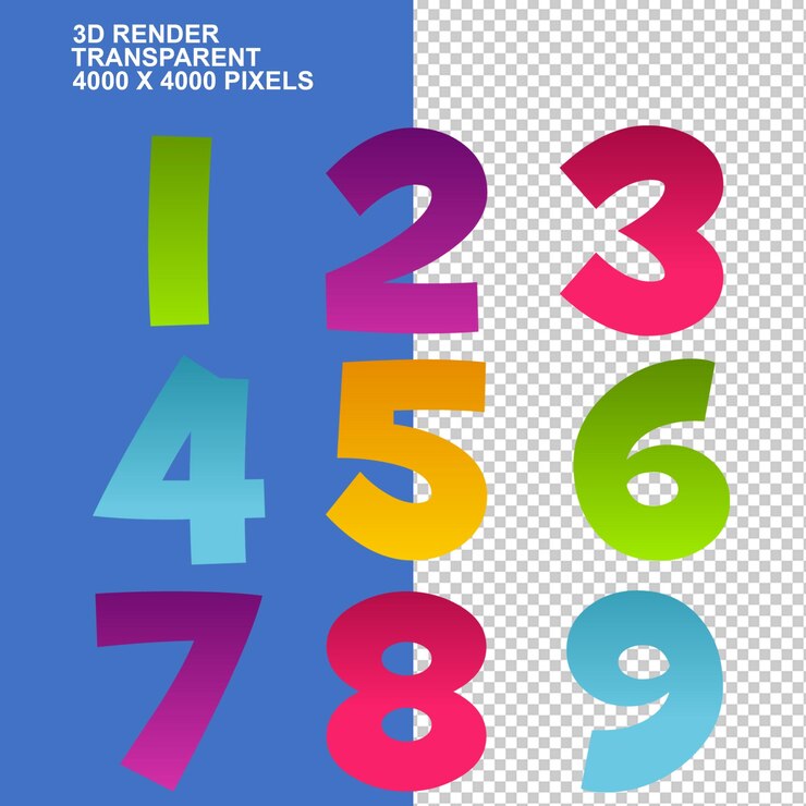 PSD abastecimiento de números de color youtube diseño gráfico círculo numérico símbolo números cartel de texto