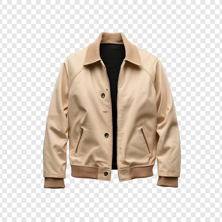 PSD abbigliamento esterno di moda per uomini beige casuale buttonup jacket fall