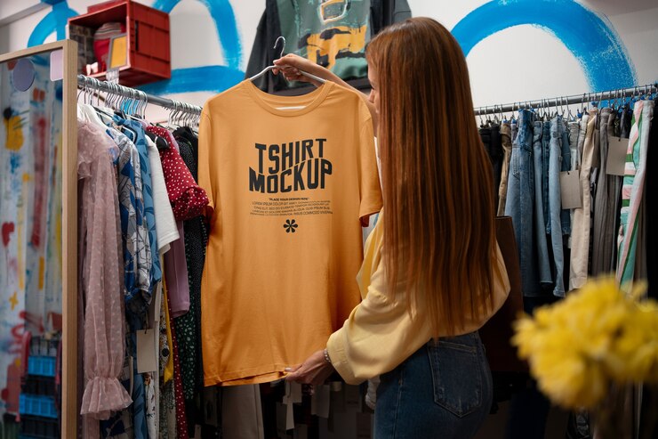 PSD abbigliamento in un negozio di seconda mano