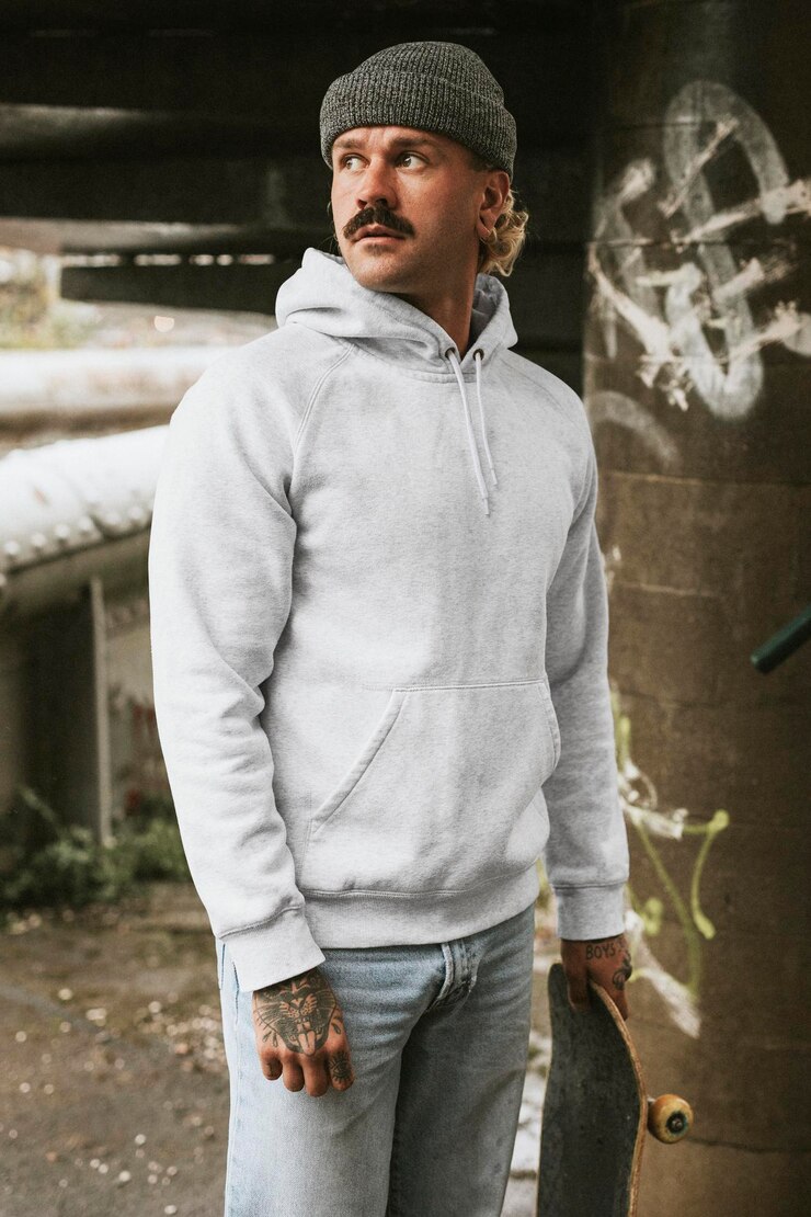 PSD abbigliamento maschile con cappuccino mockup psd street style