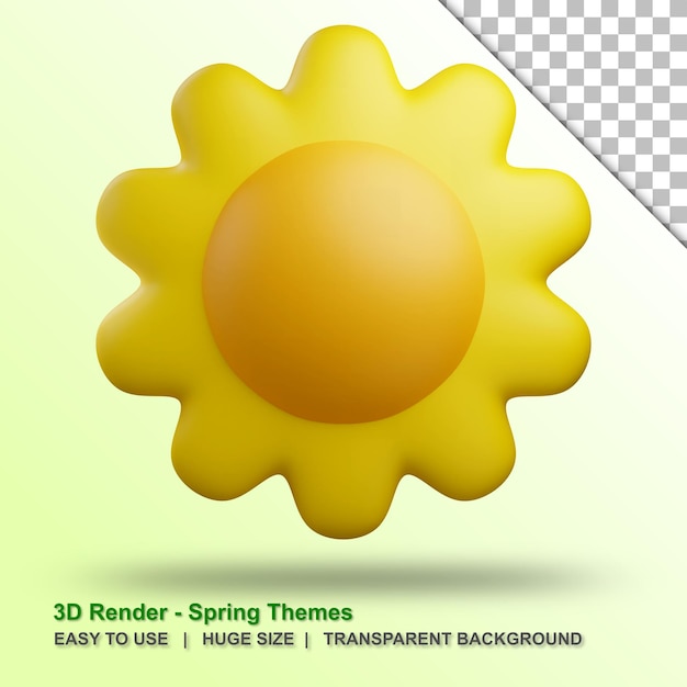 PSD abbildung der sonne 3d mit transparentem hintergrund