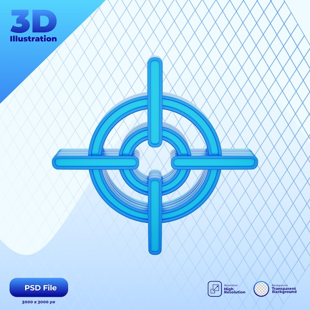 PSD abbildung des 3d-zielsymbols