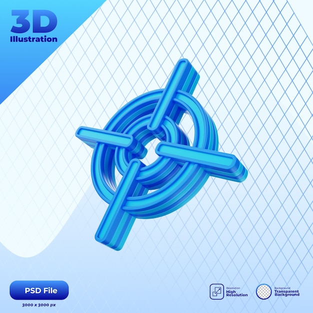 PSD abbildung des 3d-zielsymbols