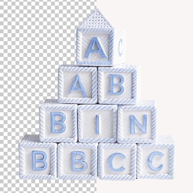 abc building block on a transparent background