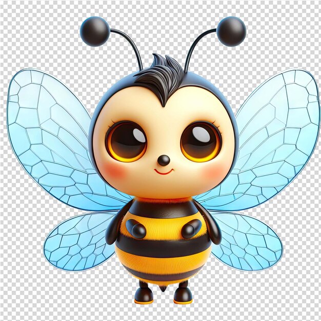 PSD une abeille avec une abeille sur son visage et une abeille au nez noir