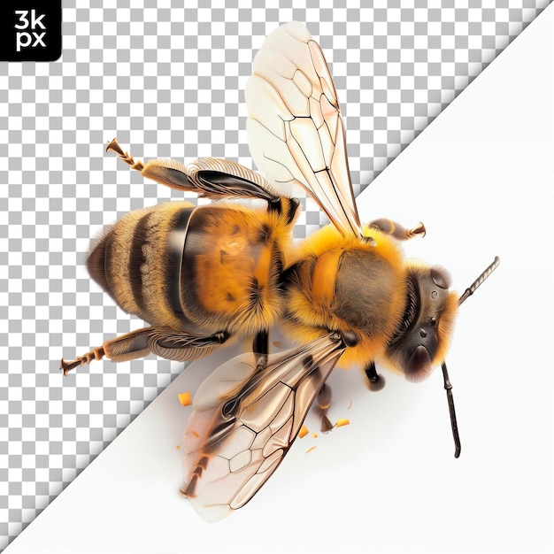 PSD l'abeille isolée sur un fond transparent