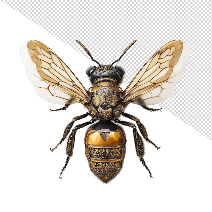 PSD la abeja adornada dorada