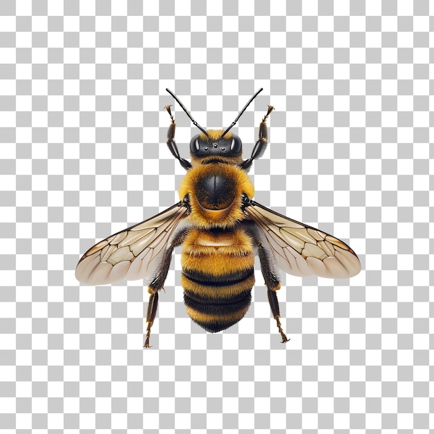 PSD la abeja de cerca en un fondo blanco