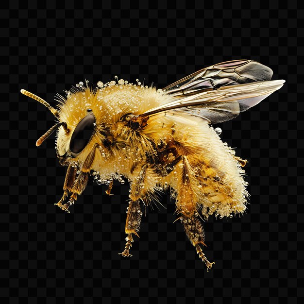 PSD una abeja con un cuerpo amarillo y la palabra abeja en la parte inferior