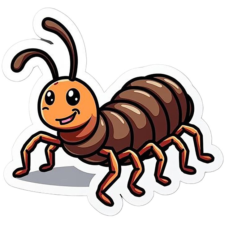 PSD una abeja con un insecto en su cara y una pegatina que dice "insecto"