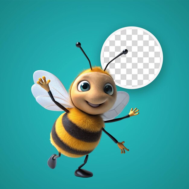 La abeja de la miel ilustración realista en 3d