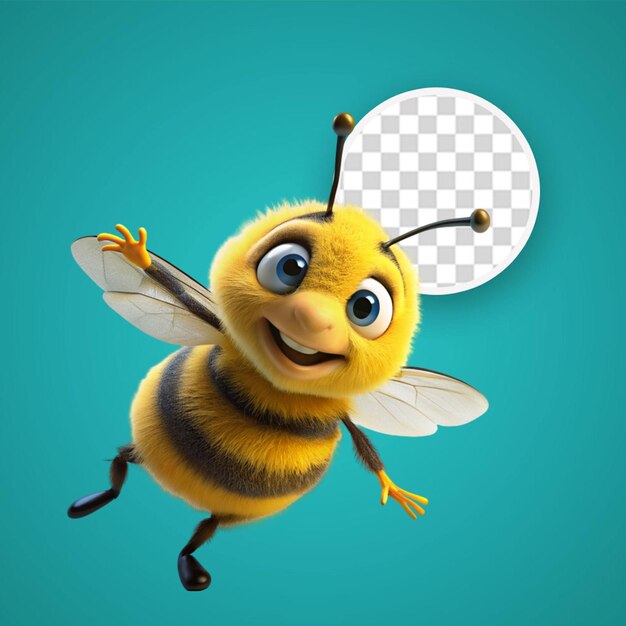 PSD la abeja de la miel ilustración realista en 3d