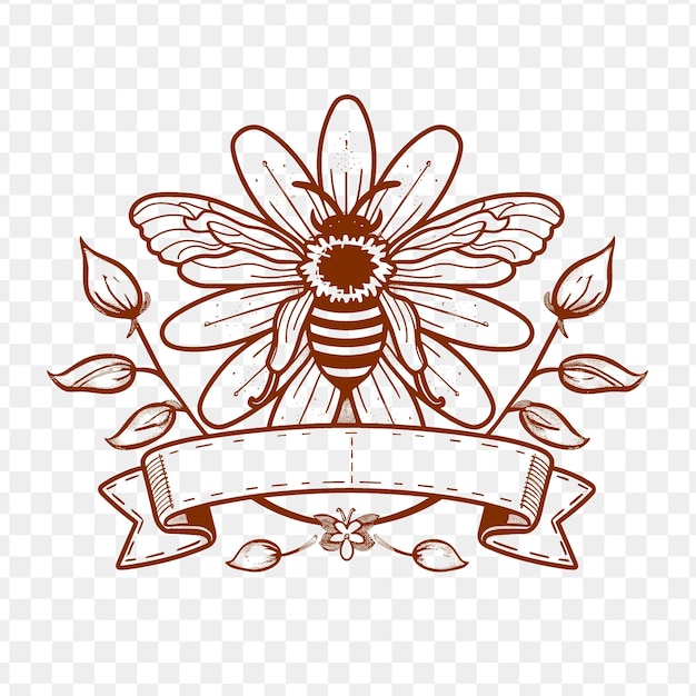 PSD la abeja está sentada en una flor