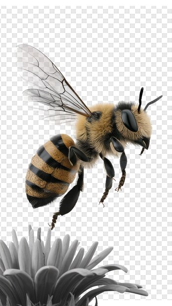 PSD una abeja vuela delante de una abeja