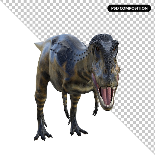 PSD abelisaurus-dinosaurier isoliert 3d-rendering